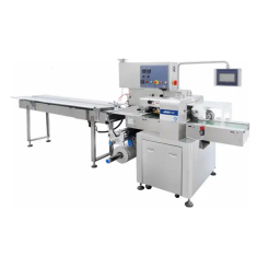 3 servo motor Automatic Belt Conveyor Feeding Flow Wrapper With 20 ...